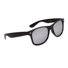 Matte Black Wayfarer Sunglasses with Silver Mirror Lenses
